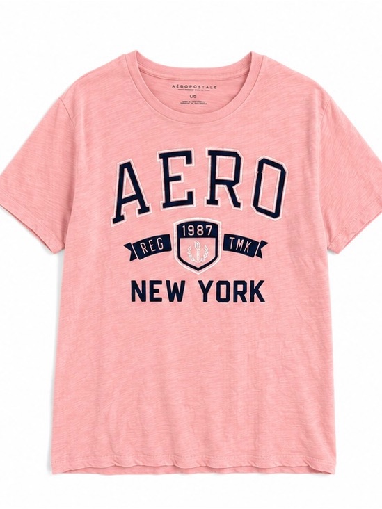 Aeropostale Pink Graphic 'Aero New York' Short Sleeve Tee
